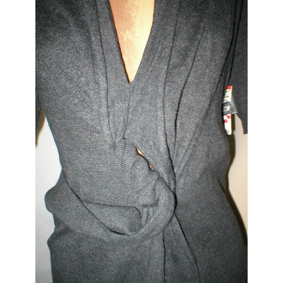 New NWT Rachel Roy Dress Gray Sweater XS Sexy Front Knot Sleeves Cotton Viscose - Picture 4 of 5